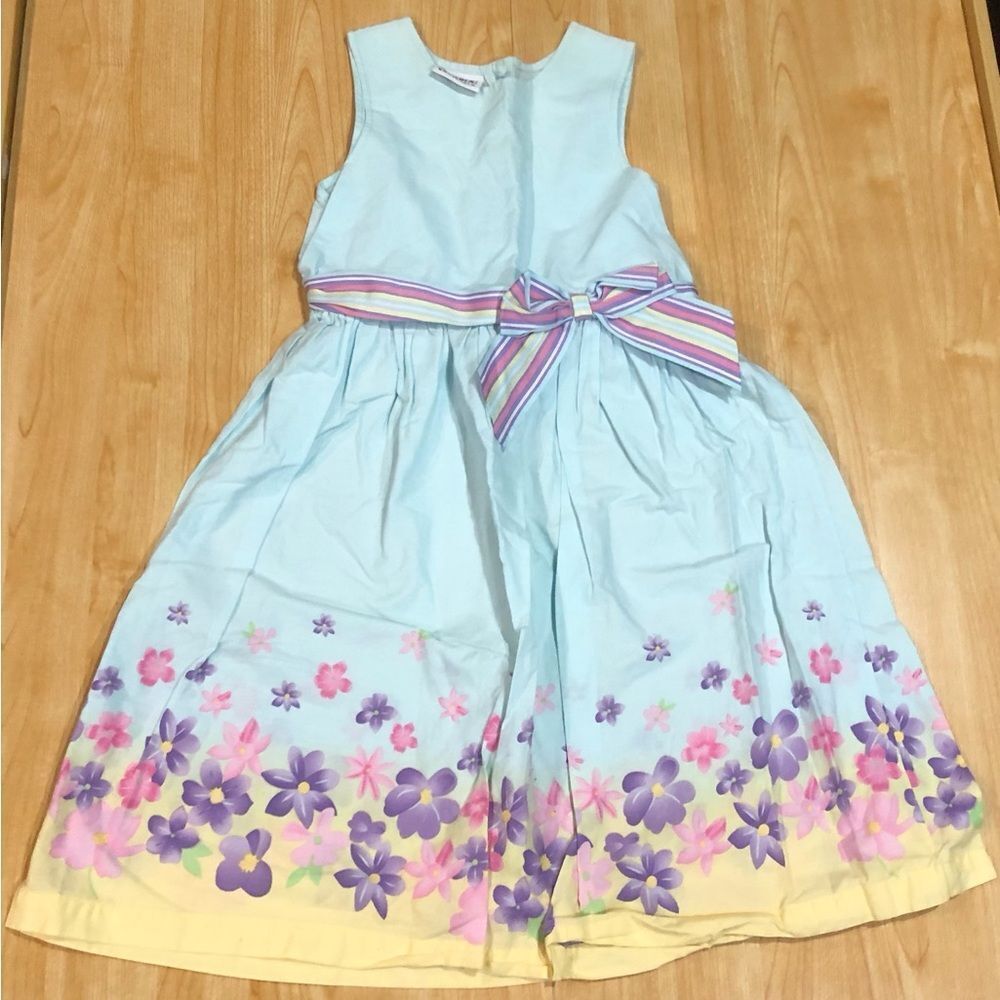 Girls Floral Dress Size 8 Kids Dress with Bow